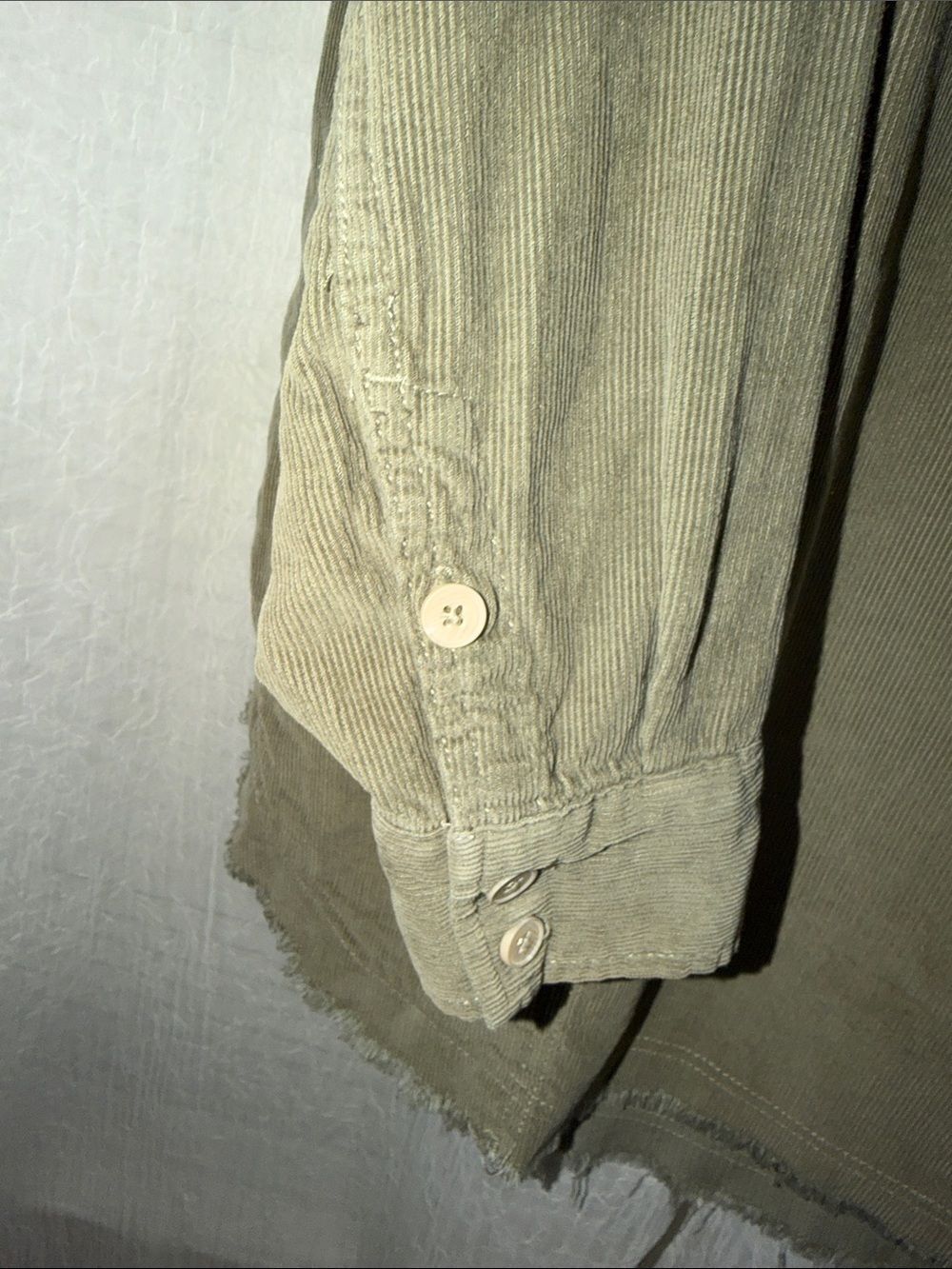OFFLINE S Bunker Olive Corduroy Pop Over Quarter Zip Cotton Shacket - Picture 9 of 10